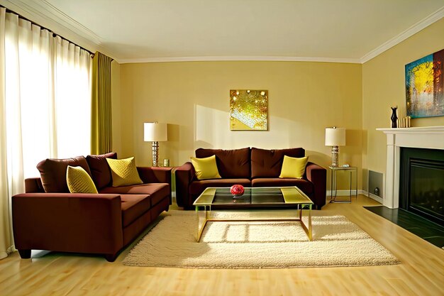 Photo modern interior in a minimalist styleillustration generative ai