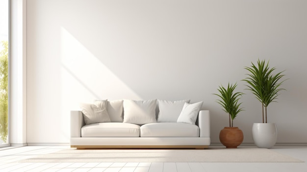 modern interior mockup template light empty space