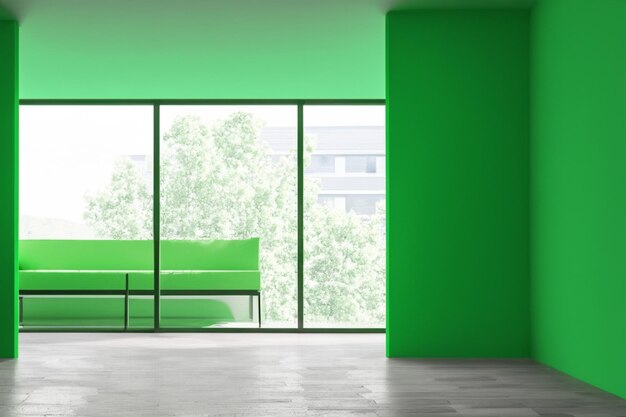 Modern interior room green