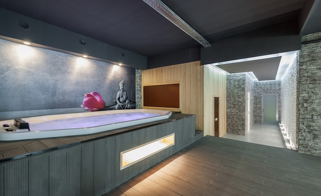 Modern interior room spa complex and the sauna