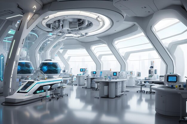 Photo modern interior of science laboratory generative ai