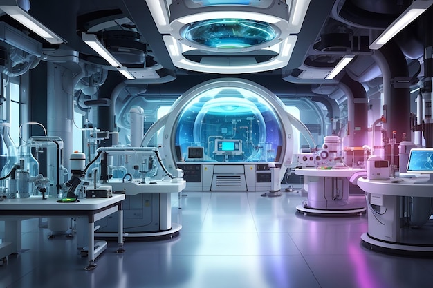 Photo modern interior of science laboratory generative ai