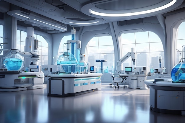 Photo modern interior of science laboratory generative ai