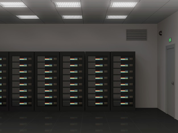 Modern Interior of Server Room