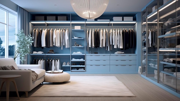 Modern Interior Walkin Closet Design AI Generated