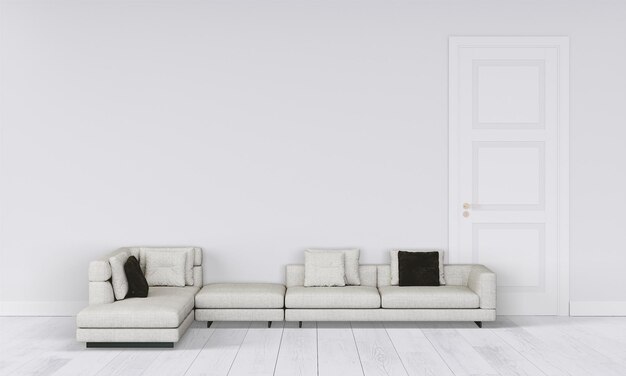 Photo modern interior with sofa