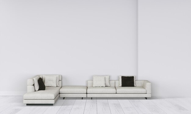 Photo modern interior with sofa