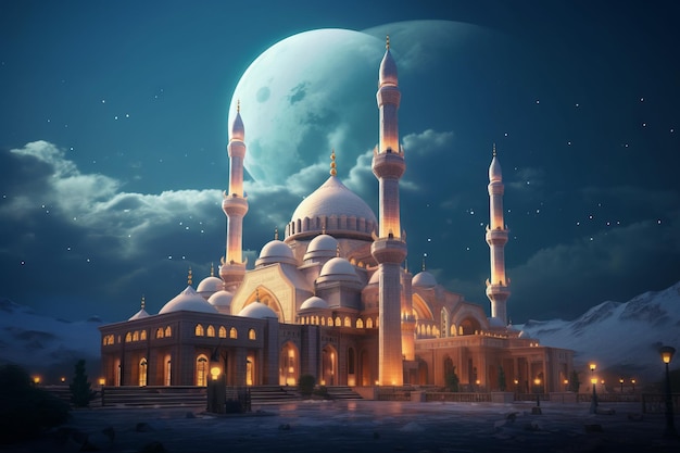현대 이슬람 사원 성원 배경