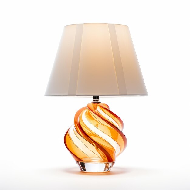현대 이탈리아 디자인 회전 유리 램프 밝은 오렌지와 마룬