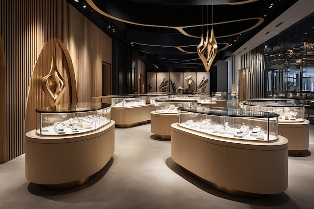 Modern Jewelry store with modern style Generative Ai