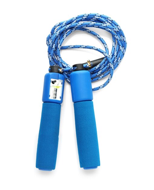 Modern jumping rope on white background