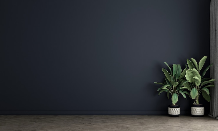 Modern kamer interieur en blauwe muur textuur