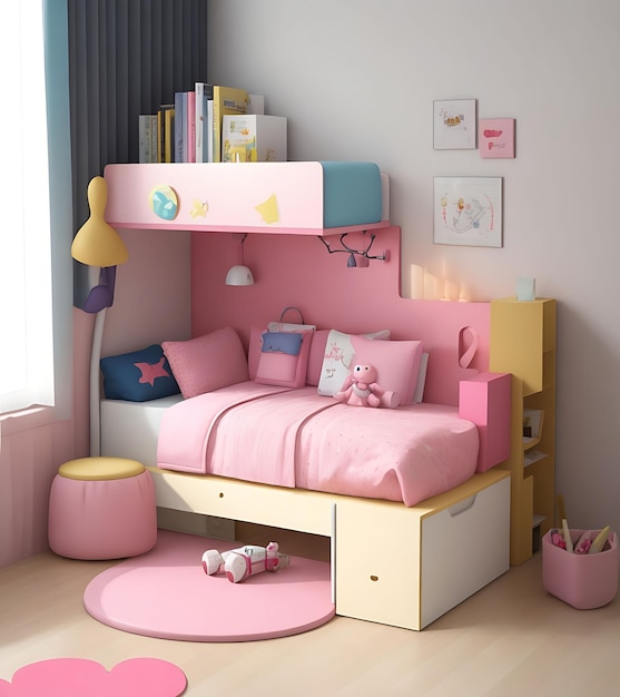 A modern kid room decoration