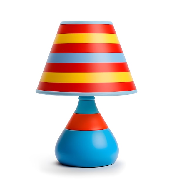 Modern kids table lamp isolated on white