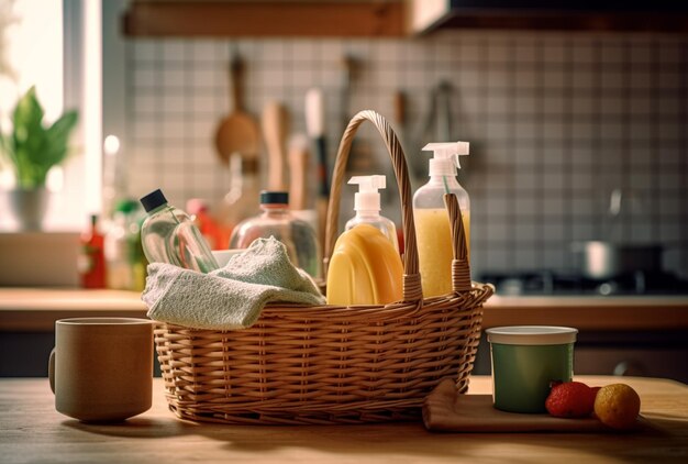 Foto decorazione moderna della cucina con utensili puliti e rustico