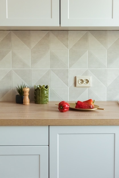 Modern kitchen interior, close up