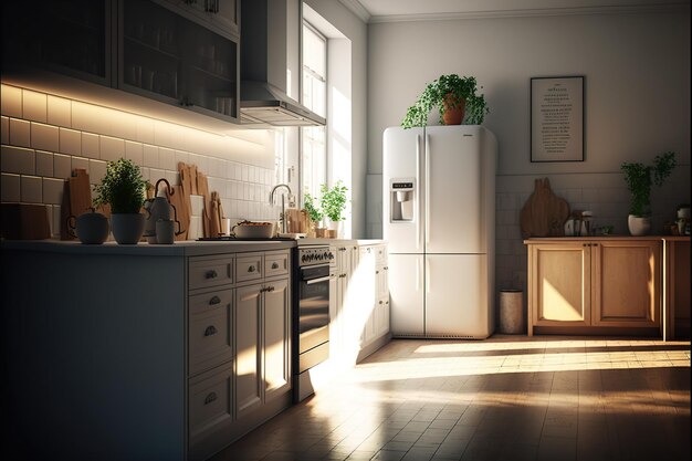 Modern kitchen interior concept Generative AI