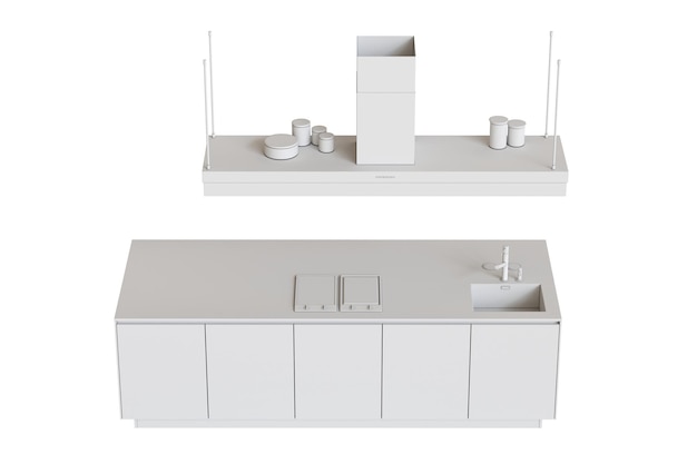 사진 ⁇ 색 배경에 고립 된 현대 주방 가정 가구 3d 일러스트레이션 cg 렌더