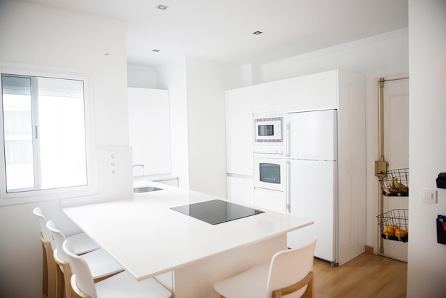 modern kitchen perfectly equipped with its appliances in a house