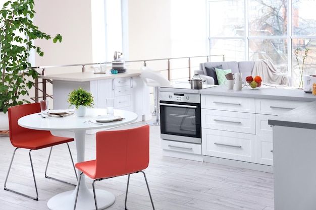 Modern kitchen room interior