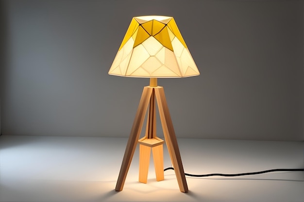 A modern lamp in a white room