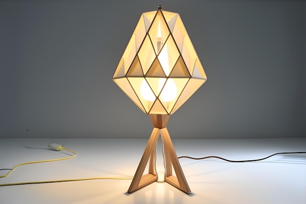 A modern lamp in a white room