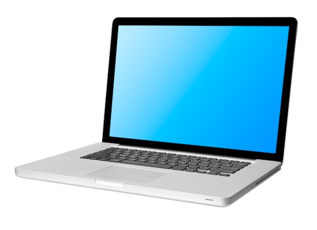 Photo modern laptop isolated on white with shadow