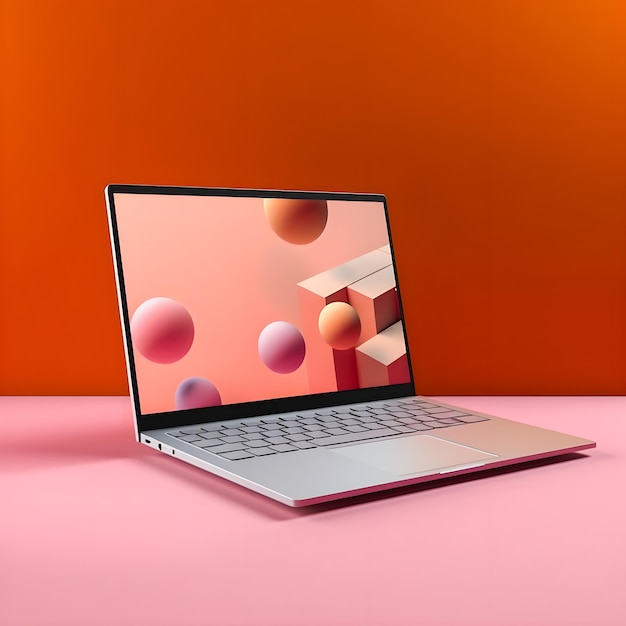 Modern Laptop Mockup Trendy achtergrond Realistisch en hoogwaardig ontwerp voor marketingsucces