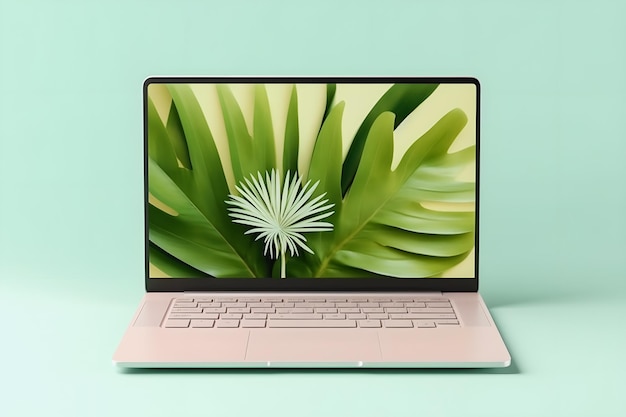 Modern Laptop Mockup Trendy achtergrond Realistisch en hoogwaardig ontwerp voor marketingsucces