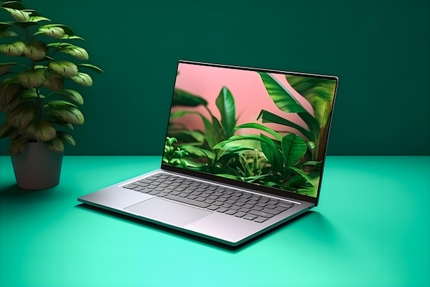 Modern Laptop Mockup Trendy achtergrond Realistisch en hoogwaardig ontwerp voor marketingsucces