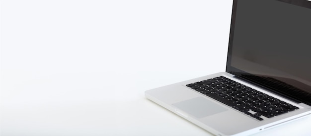 Modern laptop white background