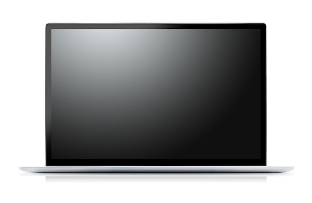 Modern laptop on a white isolated background front view