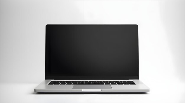 Modern laptop with clean lines isolated on calm light grey