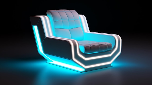 Photo modern led lighting under sofa chair picture ai generated image