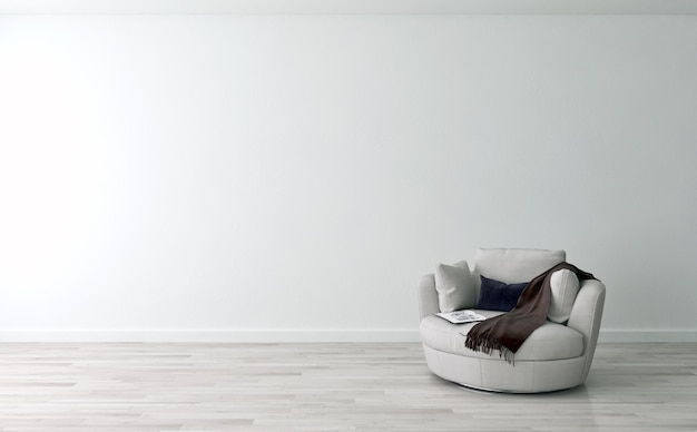 Modern licht interieur appartement Woonkamer 3D-rendering illustratie