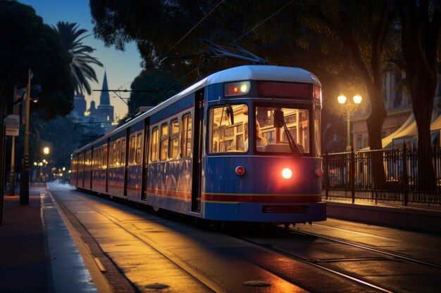 Photo modern light train replaces tram in sydney