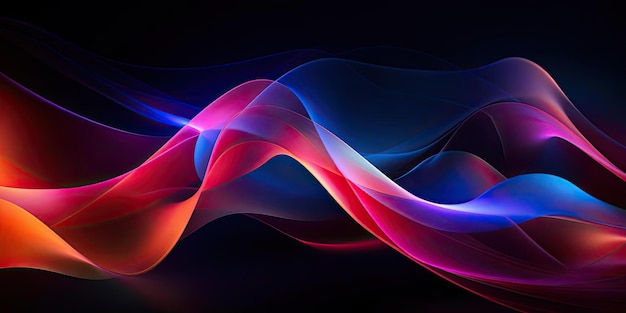 サイケデリックなオーバーロード シーパンクのスタイルで現代の光波コンセプト暗い背景