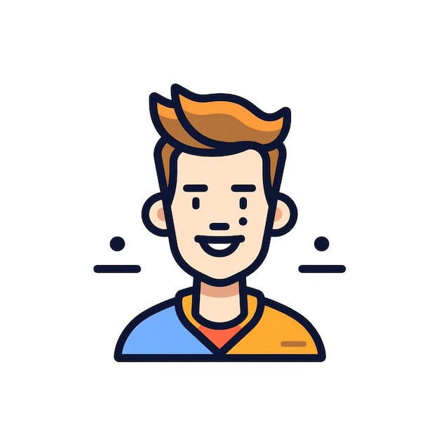 Premium Photo | Modern line icon cute character smiling bold lines ...