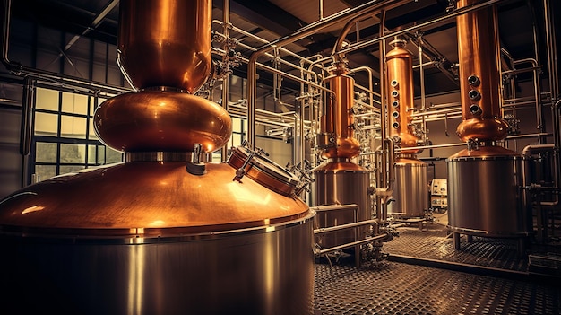 Modern liquor distiller wide angle