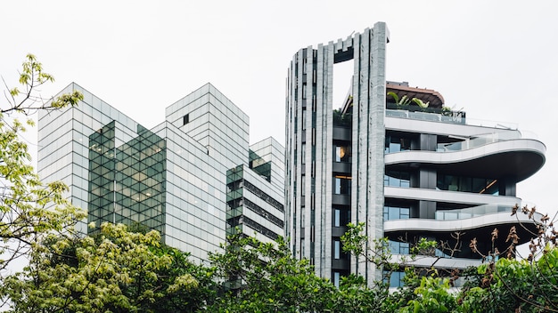 Photo modern living, futurist architecture, real estate near xiangshan taipei, taiwan.