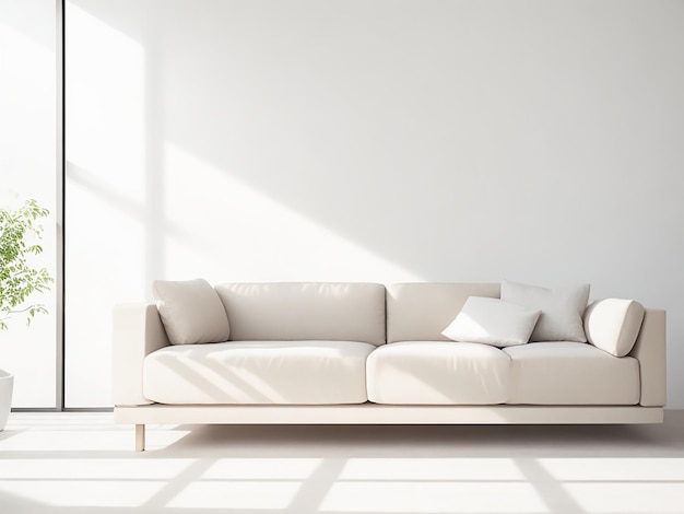 Modern Living interior design Rustic interior design of modern living room with beige brown sofa