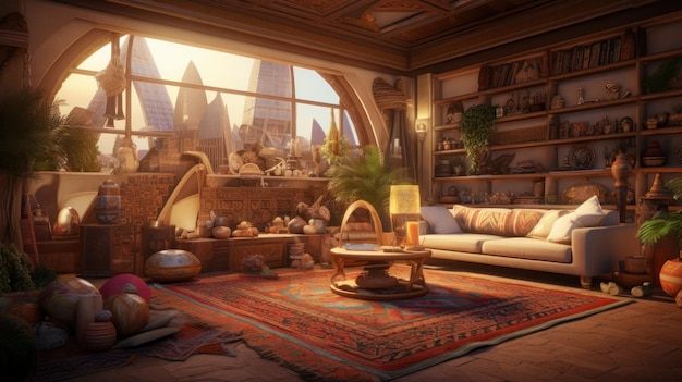The modern living room Ancient Egypt style