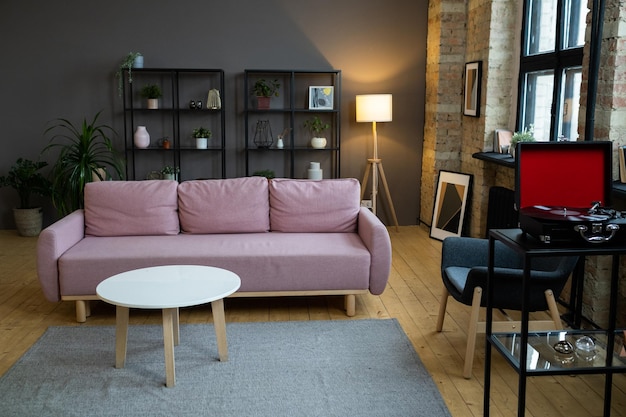 Modern living room in the apartment