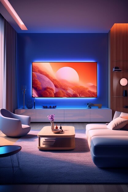 Modern living room colorful decor artwork