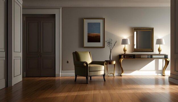 Modern living room Contemporary interior design of furnished room Generative AI
