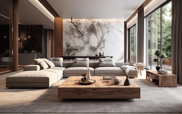 Modern living room design home decor AI