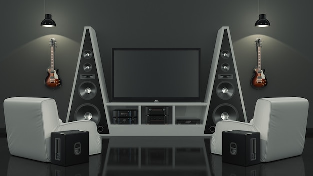 Modern living room home cinema