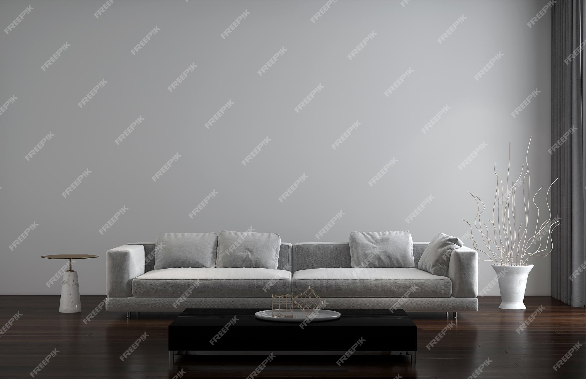 Premium Photo | The modern living room interior design and white pattern  wall background