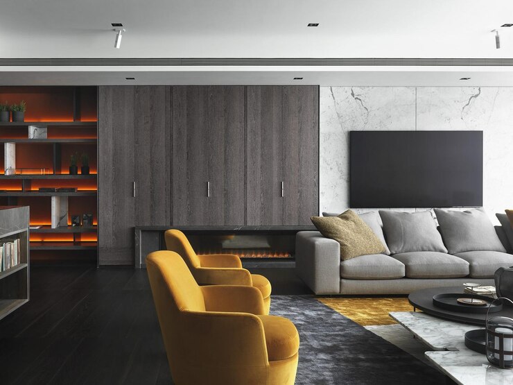 Photo modern living room interior design