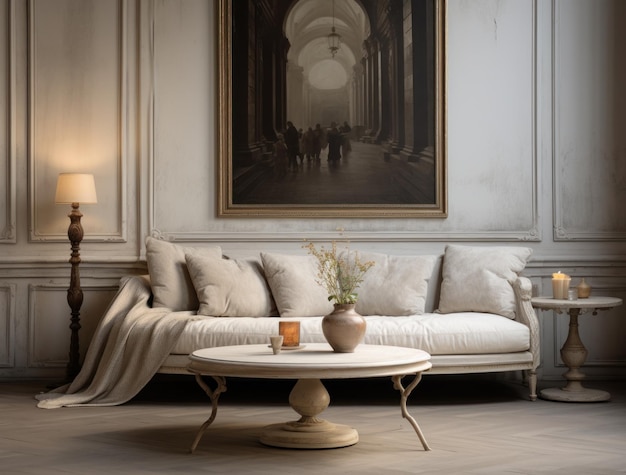 Modern living room interior Illustration AI GenerativexA